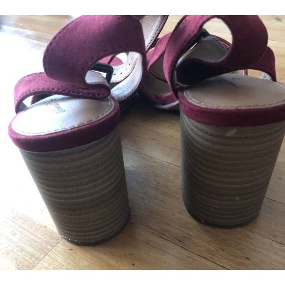 Universal Thread Goods Co. Women's Strappy Block Heel Open Toe Sandals Bordo - Picture 5 of 11